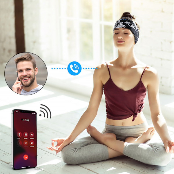 Bluetooth 5.4 Søvn Hodetelefoner - Trådløs Øyemaske for Sport, Yoga, Reise & Meditasjon
