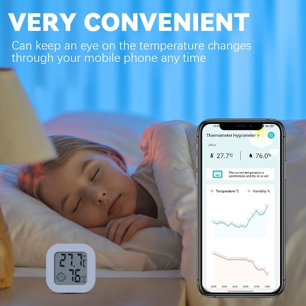 Termometer Hygrometer Temperaturmonitor med Smart App
