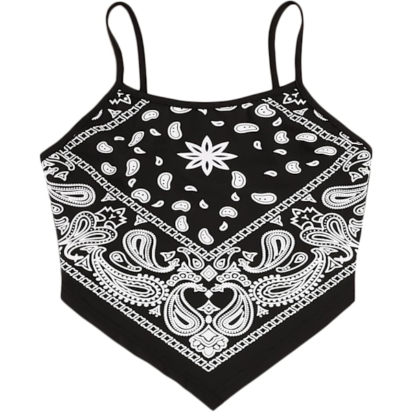 Kvinners Spaghetti Stropp Asymmetrisk Hem Bandana Cami Crop Top