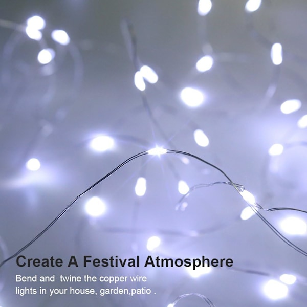 GDEAER 4-pak eventyrlys juledekor 16,4 fot 50 LED batteridrevne julelys med fjernkontroll vanntett 8 moduser blinkende ildflue-lyskjede