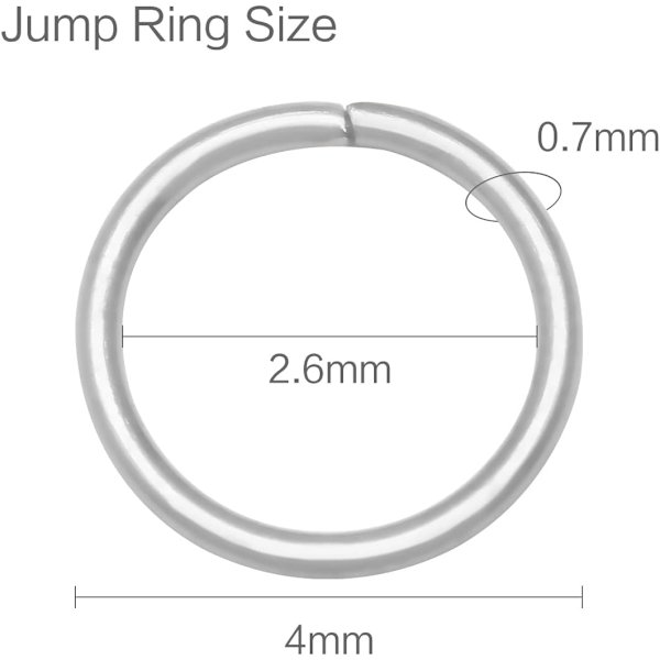 600 st 4 mm silverfärgade öppna hoppringar - smyckestillverkningsmaterial