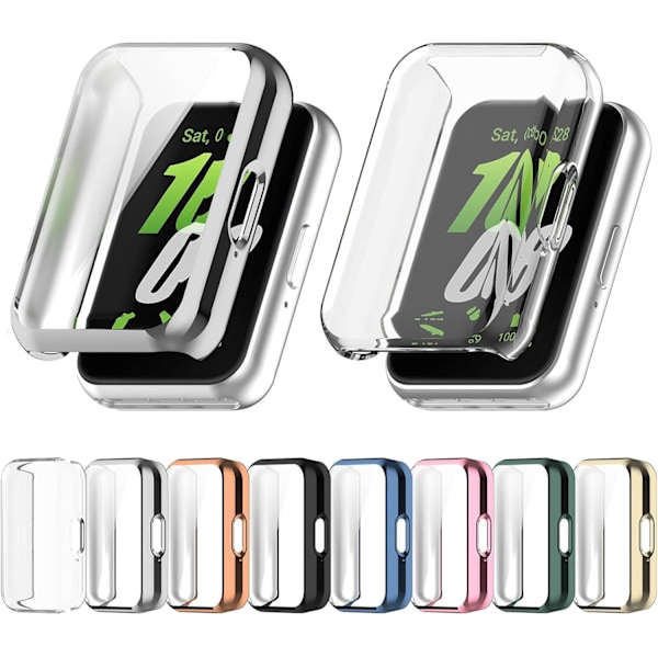 Kompatibel för Galaxy FIT 3 Klockfodral, Ultra Slim Mjukt Fodral & Skärmskydd för Galaxy FIT 3 (SM-R390) Aktivitetsmätare (8-Pack) 8-