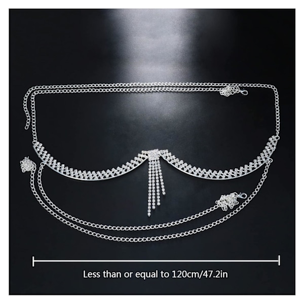 Rhinestone Brystfeste Kjede Trendy Krystall Brystfeste