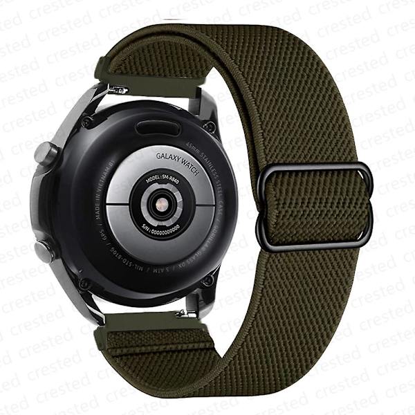 20 mm 22 mm band för Samsung Galaxy Watch 4/classic/3/5/ pro/active 2 Gear S3 Elastisk nylon Huawei Watch Gt 2 2e 3 Pro Strap Army Green 22mm