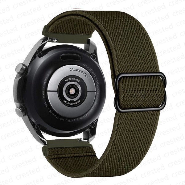 20mm 22mm Band för Samsung Galaxy Watch 4/classic/3/5/pro/active 2 Gear S3 Elastisk Nylon Loop Huawei Watch Gt 2 2e 3 Pro Rem Army Green 20mm