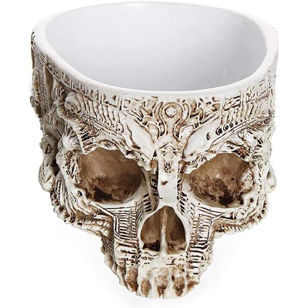 Halloween-skalleaskebeger for morsomme spøkelsesrøykergaver, sigarer, sigaretter, askebeger Retro Skull Askebeger, gotiske hjemmedekorgaver  Små  Små