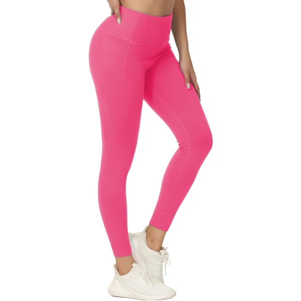 Tummy Control Workout Leggings med lommer Høy midje Athletic Yoga Bukser for