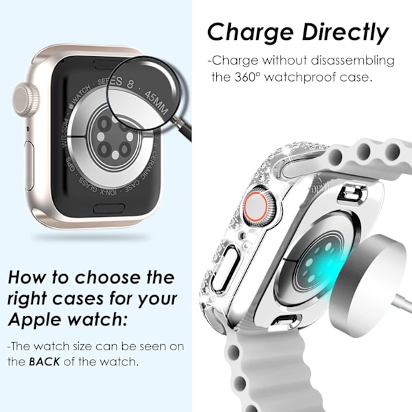 2 i 1 Bling vattentätt fodral för iWatch Series 6