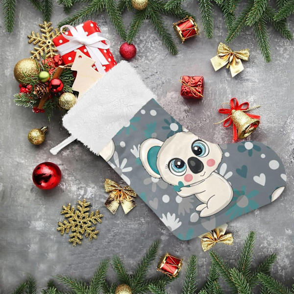 Julklapp, personliga julklappsstrumpor 2-pack Koala Skog Söta Djur 45,7 cm Julstrumpor Hängande Ornament Eldstad för Träd