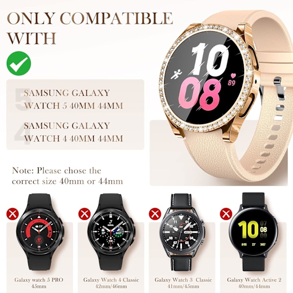 [3+3-pack] for Samsung Galaxy Watch 5 & 4 44 mm etui og skjerm