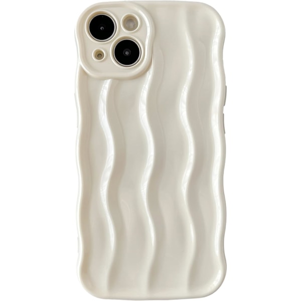til iPhone 13 Case, Vandbølge Mønster Krøllet Bølge Ramme Blød Kompatibel med iPhone Case (Hvid, iPhone 13) Hvid