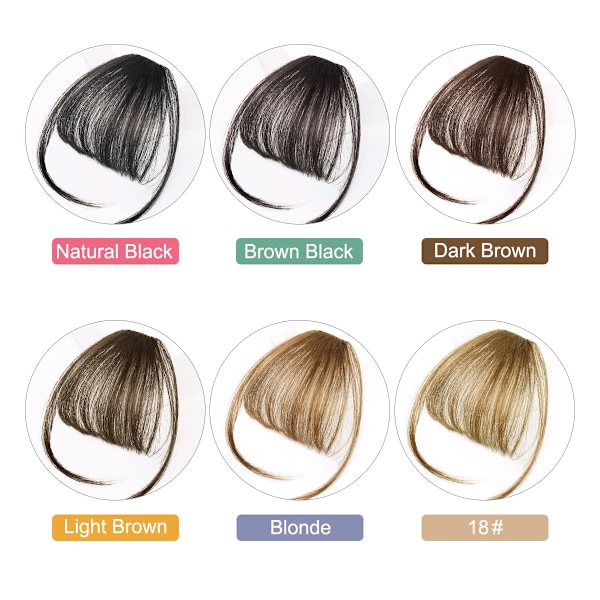 Bangs hårklips i ekte menneskehår extensions Wispy Bangs