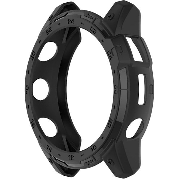 Yhteensopiva Garmin Tactix 7 Amoled TPU suojakotelon kanssa, älykellon suojakotelo pehmeä ja kestävä kellotarvike (musta) Bla