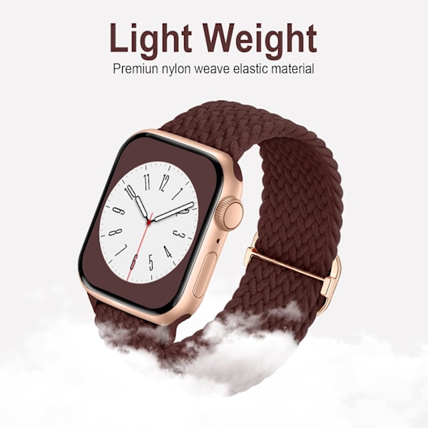 Flätad Solo Loop kompatibel med Apple Watch Band 38 mm
