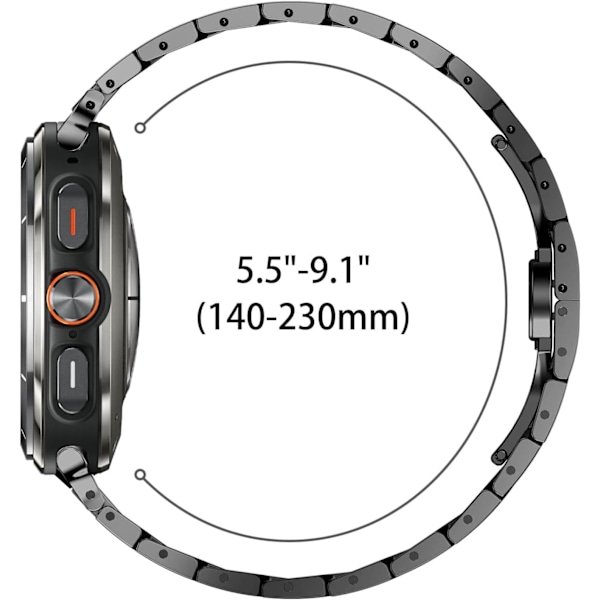 Rem til Galaxy Watch 7 Ultra 47mm, Metalrem uden mellemrum, kompatibel med Galaxy Watch Ultra 47mm (2024) til mænd og kvinder, rustfrit stål