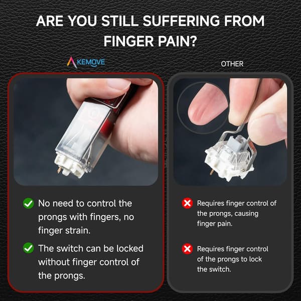 XieQiHua P10 2-i-1 Switch Puller Keycap Puller til mekanisk tastatur, 304 rustfrit stål Key Switch Keycap Puller, nem at fjerne og udskifte