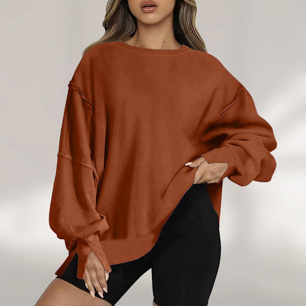 Sweatshirts för kvinnor Storbritannien Casual långärmade toppar med enfärgad och