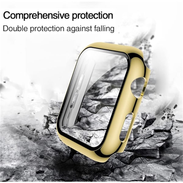 2 kpl 42 mm karkaistua lasia näytönsuojakotelo Apple Watch Series 3 2 1 42 mm:lle, pinnoitettu kova PC täysi peitto HD iskunkestävä Iwatch-puskuri (Go