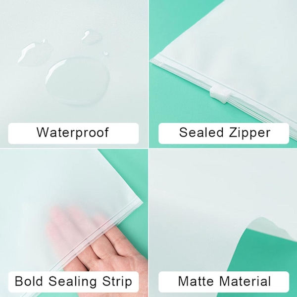 15 Klær Oppbevaringsposer Reiseoppbevaringsorganisatorer - Gjenbrukbare Ziplock Seal Bags