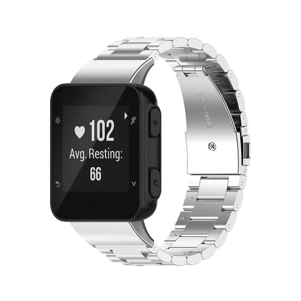 Til Garmin Forerunner 35 / 30 Universal Tre Perler Rustfrit Stål Urrem ISM Silver