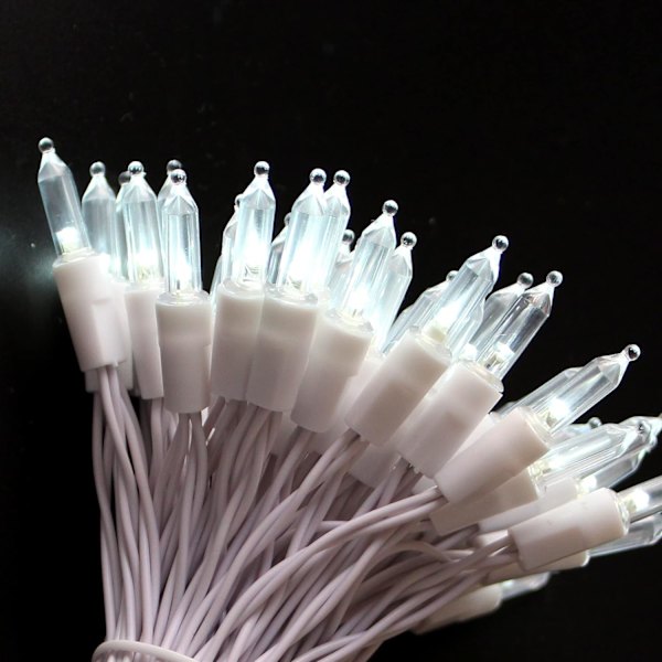 Mini julelys Batteridrevet 33FT 100 LED Hvid Wire String Lights med Fjernbetjening Timer 8 Tilstande til Indendørs Udendørs Træ Krans Bryllup