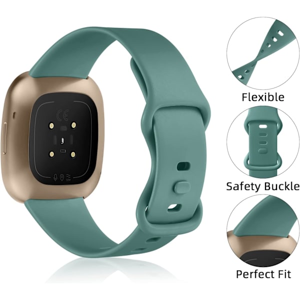 Bløde silikone remme til Fitbit Versa 3/4/Sense - Stor/Lille (4-pak)