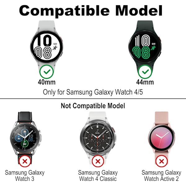 [4+4 Pack] for Samsung Galaxy Watch 5/Galaxy Watch 4 44mm skjerm