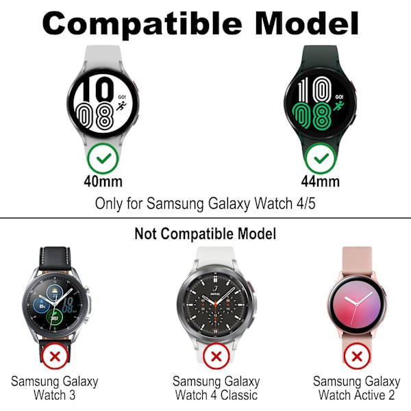 [4+4 Pack] til Samsung Galaxy Watch 5/Galaxy Watch 4 44mm skærm