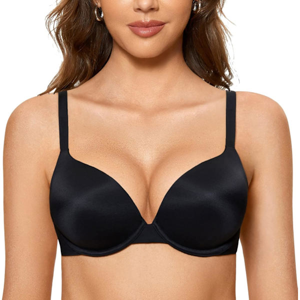 Kvinnors Push Up BH Plunge Full Coverage T-shirt BH Bekväma Vadderade