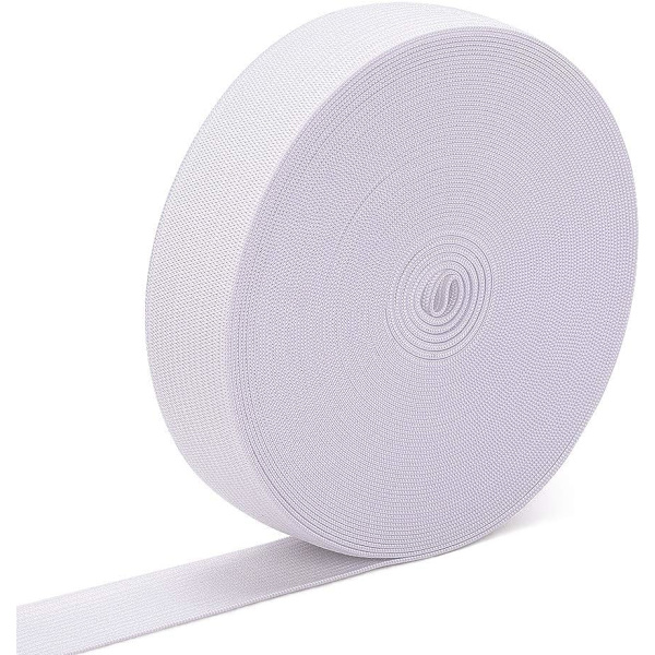 Elastiska band för sömnad 1 tum 32 yards vit stickad elastisk spole hög
