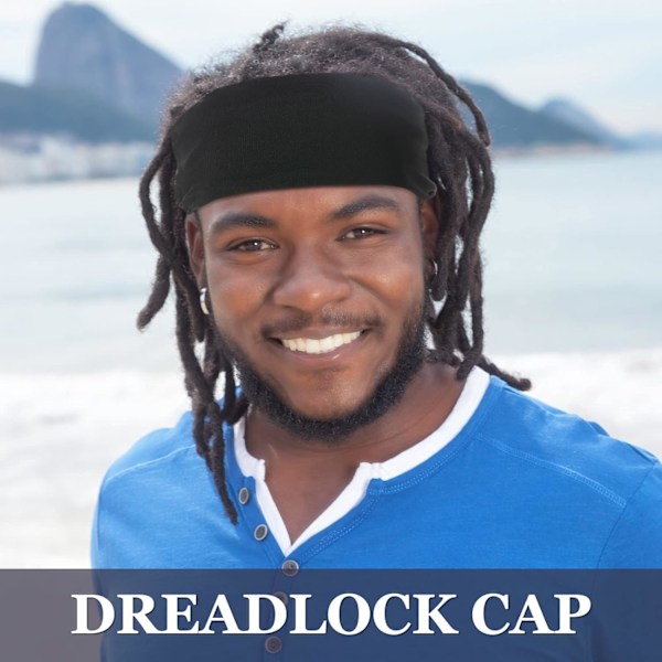 3-delt satengfôret Dread Loc Cap Lang Flettet Cap Elastisk Dreadlock