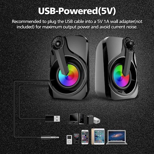 Datorhøjtalere. Marboo PC-højtalere USB -drevet 3,5 mm