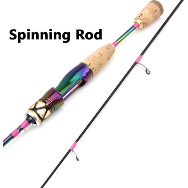 1,68 m färgglad 2-spetsar kolfiber spinnfiskespö solid spö topp öring bete fiskespö UL kraft ultralätt 3-7g bärbar bete spö (färg: spinnande