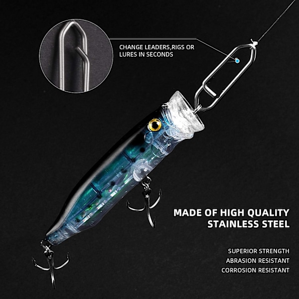 Power Clips i rustfritt stål - Quick Change Lure Snaps (25st/pakke)