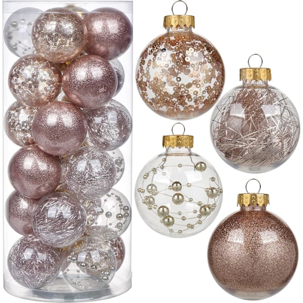 24PCS Christmas Balls Ornaments 2.4'' Shatterproof Christmas Tree Ornaments Set