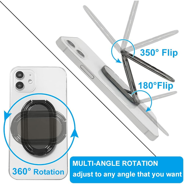 Telefonringhållare Fingerstöd, Vikbart 360° Rotation Mobiltelefongrepp för Skrivbord, Kontorsbord, Mobiltelefonstativ Kompatibelt med iPhone iPad Smart