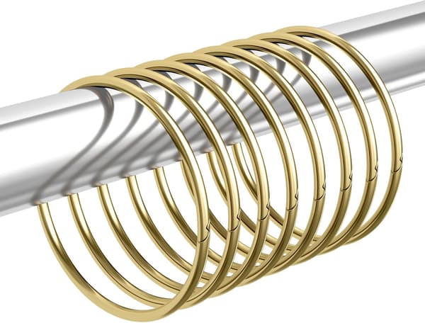 Duschdraperiringar, Duschdraperikrokar Rostfria Duschringar för Draperi, Glider Smidigt Metall Guld Duschkrokar för Duschdraperi och Stång,