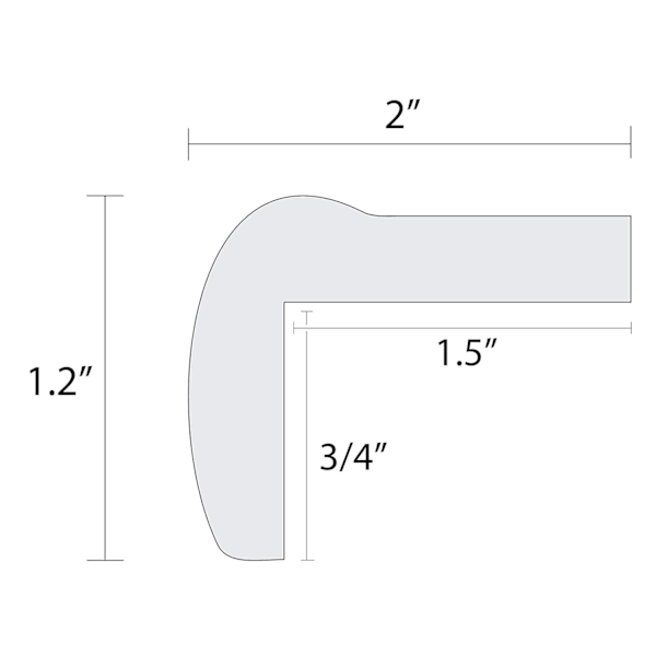 Jumbo Edge Cushion | 6Ft | Svart | Laget i USA | Barnesikkerhetskantbeskytter, Babyproof møbelstøtfanger Svart  Svart