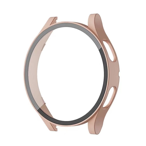 Glass+etui til Samsung Galaxy Watch 4 44mm 40mm tilbehør Pc All-around Anti-fall Bumper Cover+skærmbeskytter Galaxy Watch4 pink Galaxy watch 4 44mm