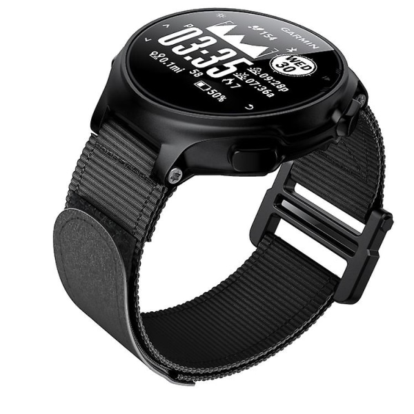 För Garmin Forerunner 735xt Watch HFM med nylon och ögla Black