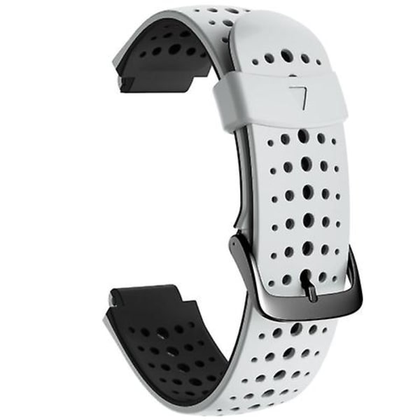 For Garmin Forerunner 220 To-farvet silikone urrem ZQB White Black