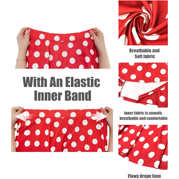 Plus Size Basic Versatile Stretchy Elastic Waist Flared Casual Mini Skater