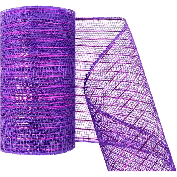 Deco Mesh 5,9 tommer x 30 fod Dekor Mesh Bånd med Metallic Foil Deco Mesh