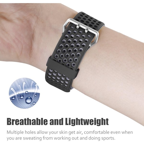 Kompatibel med Fitbit Ionic Band, åndbar blød silikone sport