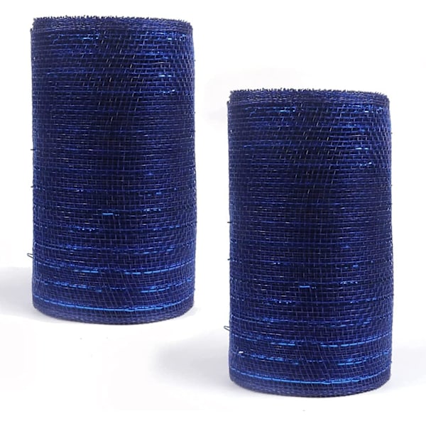 2-pack 10\" metallisk polymeshband (totalt 20 yards, marinblå)