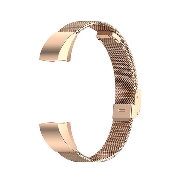 For Fitbit Alta / Alta Hr / Ace Watch Button Mesh Metal Replacement Strap Watchband SLZ Rose Gold