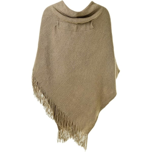 Snygg Hornknapp Rutig Poncho V-ringning, V-fåll