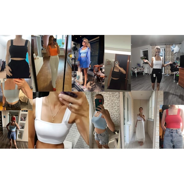 Kvinners Sexy Ermeløs Skinny Basic Stropp Tank Tops