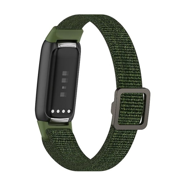 For Fitbit Luxe Justerbar Elastisk Nylon Urrem OVR Army Green