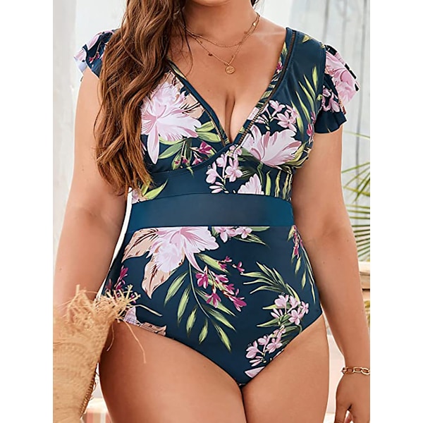 Plus Size V-hals badedragt til kvinder